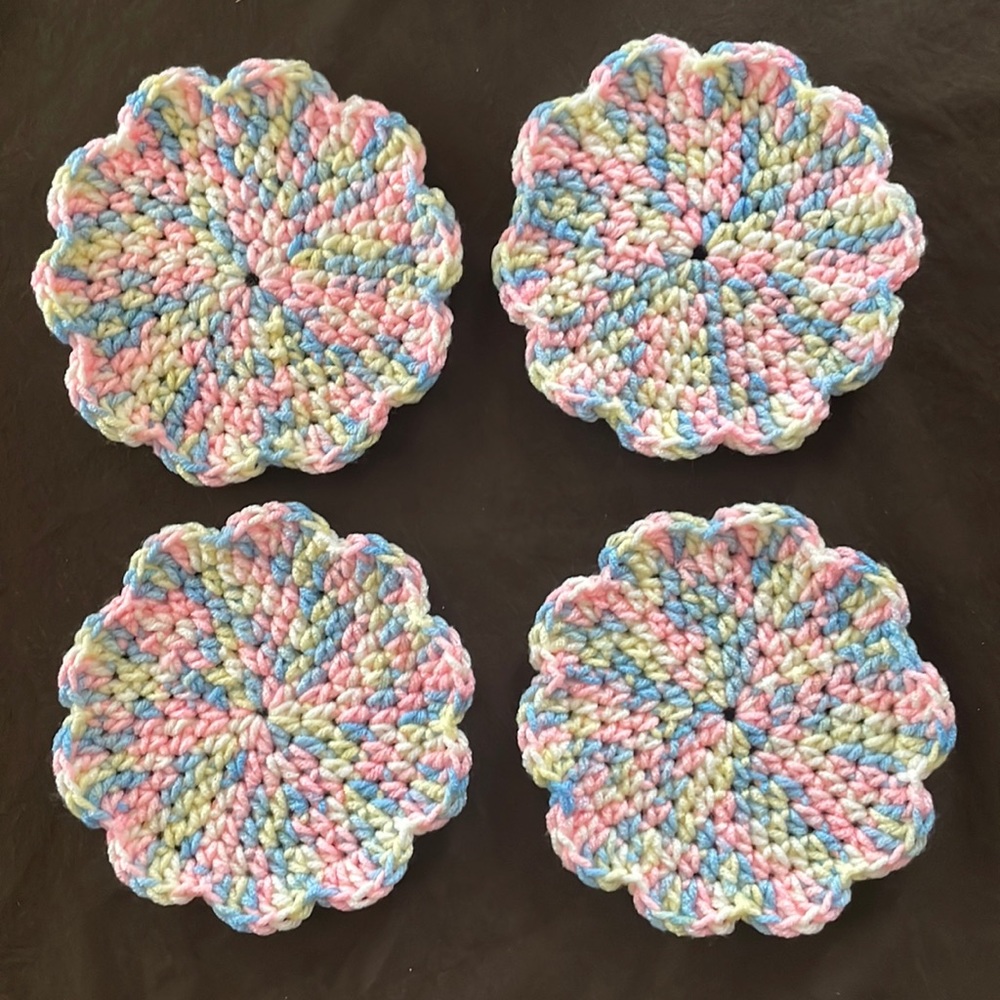 Round drink coaster, 4-pc set